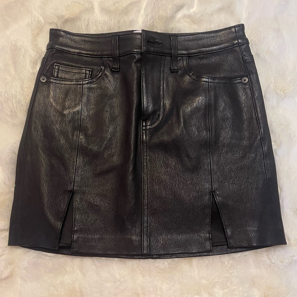 Leather mini skirt